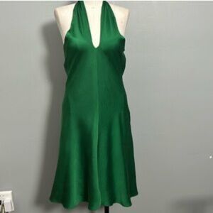 Vintage Banana Republic Green Halter Sundress Cocktail